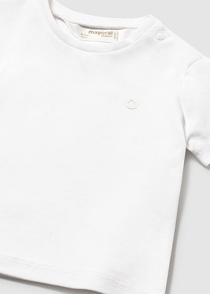 Mayoral tricou baieti basic cu maneca scurta 0-18 luni Alb