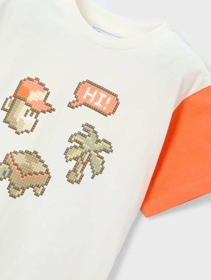 Mayoral tricou baieti combinat 3-10 ani Nata-Orange