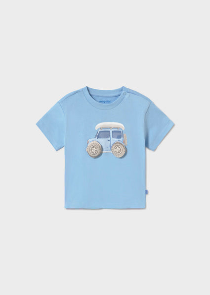 Mayoral tricou baieti cu aplicateie 12-48 luni Celeste - masina Imagine principală a produsului