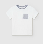 Mayoral tricou baieti cu buzunarel 12-36 luni, Alb