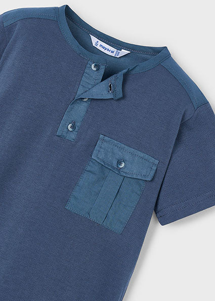 Mayoral tricou baieti cu guler rotund 5-10 ani Midnight