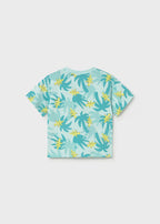Mayoral tricou baieti cu imprimeu 12-48 luni Acvamarin cu palmieri si crocodili