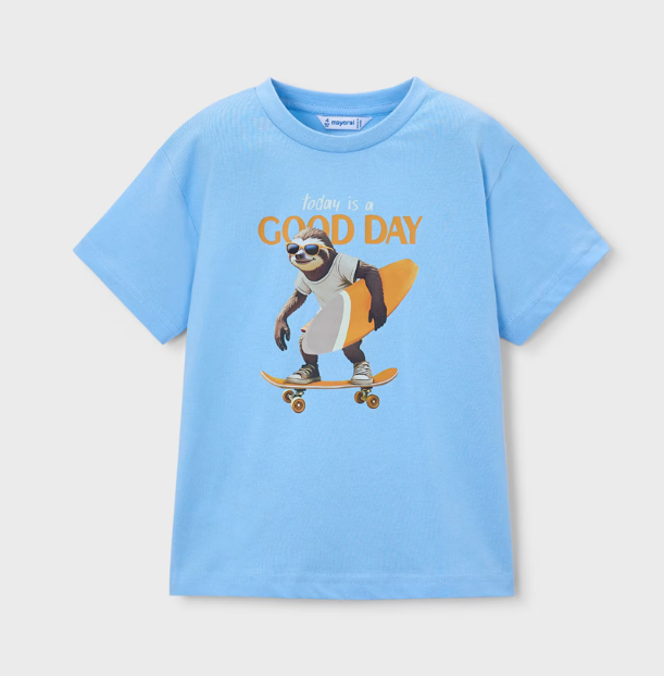 Mayoral tricou baieti cu imprimeu 4-10 ani Celeste „Good Day” Imagine principală a produsului