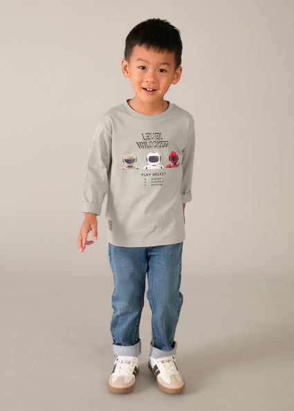 Mayoral tricou baieti cu maneca lunga 5-10 ani Piedra cu roboti