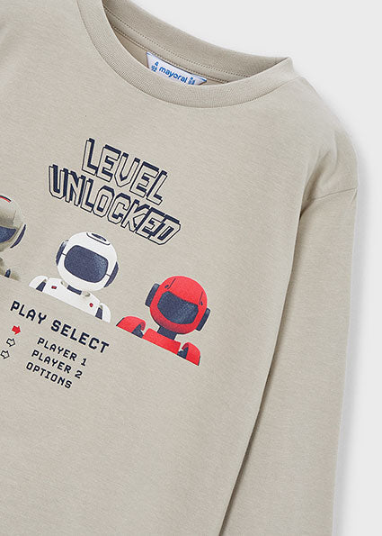 Mayoral tricou baieti cu maneca lunga 5-10 ani Piedra cu roboti