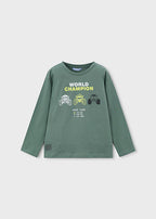 Mayoral tricou baieti cu maneca lunga 5-10 ani Verde cu World Champiom