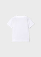 Mayoral tricou baieti cu motocicleta brodata 5-10 ani Alb