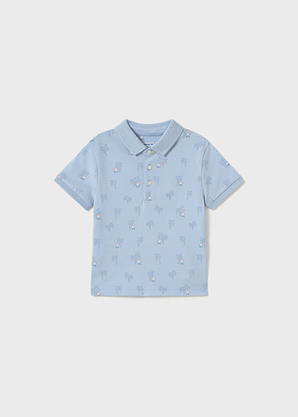 Mayoral tricou baieti de tip Polo cu imprimeu 12-48 luni Sky cu palmieri