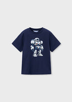 Mayoral tricou baieti de vara 5-10 ani Navy blue cu robot