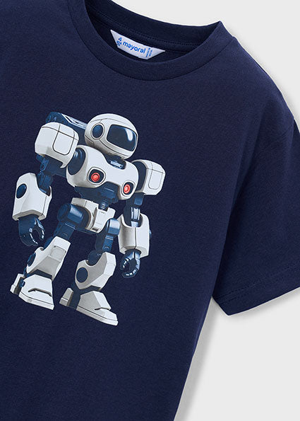 Mayoral tricou baieti de vara 5-10 ani Navy blue cu robot