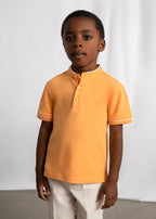 Mayoral tricou baieti de vara cu semi guler 5-10 ani Peach
