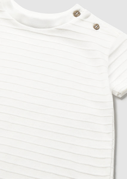 Mayoral tricou baieti din material texturat 12-48 luni Alb