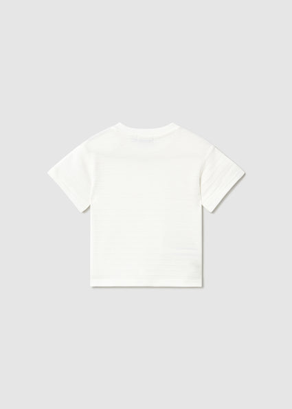 Mayoral tricou baieti din material texturat 12-48 luni Alb