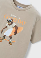 Mayoral tricou baieti cu imprimeu 5-10 ani Taupe Good Day
