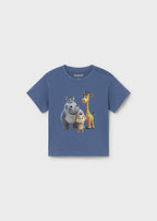 Mayoral tricou baieti cu imprimeu animale 12-48 Gri cobalt