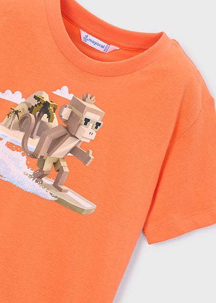 Mayoral tricou baieti cu imprimeu surf 5-10 ani Peach