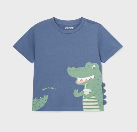 Mayoral tricou baieti interactiv 12-36 luni, Indigo cu crocodil Imagine principală a produsului