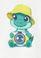 Mayoral tricou baieti interactiv 12-48 luni Alb cu dino si camera foto
