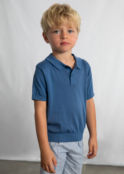 Mayoral tricou baieti basic de tip polo 5-10 ani Albastrui