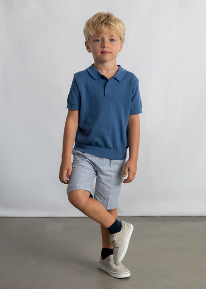 Mayoral tricou baieti basic de tip polo 5-10 ani Albastrui