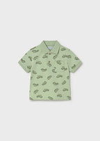 Mayoral tricou baieti tip polo cu animale 12-48 luni Matcha