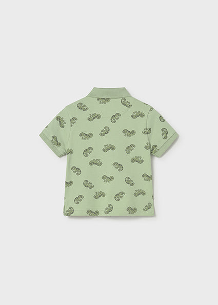 Mayoral tricou baieti tip polo cu animale 12-48 luni Matcha