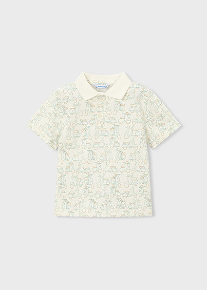 Mayoral tricou baieti de tip polo 5-10 ani Nata-Alga cu vespa