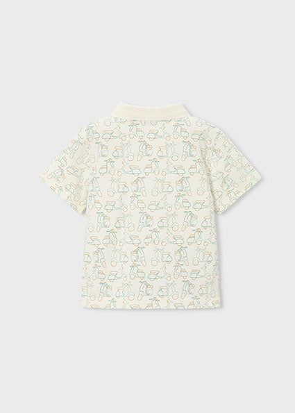 Mayoral tricou baieti de tip polo 5-10 ani Nata-Alga cu vespa