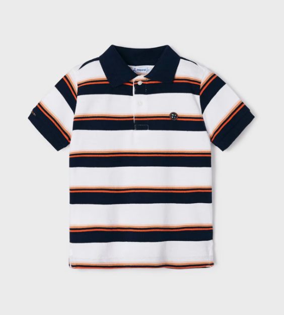 Mayoral tricou baieti tip polo 2-9 ani, Navy blue cu dungi