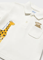 Mayoral tricou baieti tip polo cu animale 12-48 luni Nata cu girafa