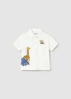 Mayoral tricou baieti tip polo cu animale 12-48 luni Nata cu girafa