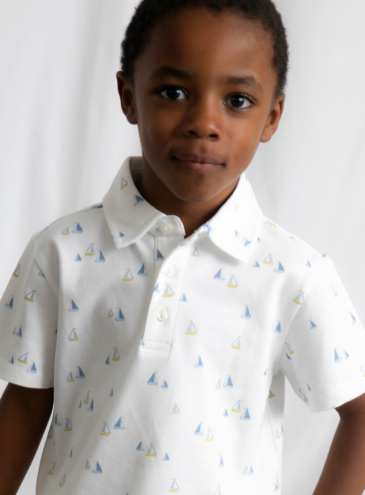 Mayoral tricou baieti tip polo cu imprime 5-8 ani White-Oliv