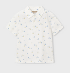 Mayoral tricou baieti tip polo cu imprime 5-8 ani White-Oliv