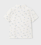 Mayoral tricou baieti tip polo cu imprime 5-8 ani White-Oliv