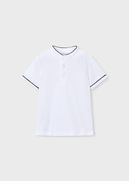Mayoral tricou baieti de vara cu semi guler 5-10 ani Alb Imagine principală a produsului