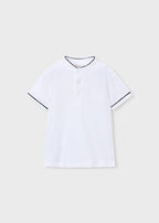 Mayoral tricou baieti de vara cu semi guler 5-10 ani Alb
