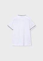 Mayoral tricou baieti de vara cu semi guler 5-10 ani Alb