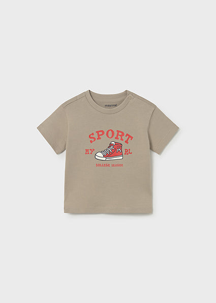 Mayoral tricou baieti vara cu serigrafie 12-48 luni Taupe Imagine principală a produsului