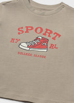Mayoral tricou baieti vara cu serigrafie 12-48 luni Taupe