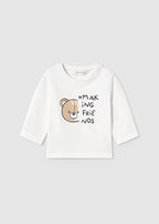 Mayoral tricou cu maneca lunga 0-18 luni Alb cu ursulet