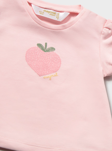 Mayoral tricou fete 0-18 luni Roz baby cu capsuna