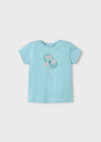 Mayoral tricou fete basic cu flori 5-10 ani Anason