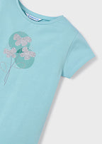 Mayoral tricou fete basic cu flori 5-10 ani Anason