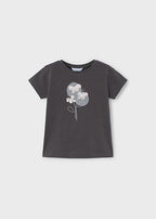 Mayoral tricou fete basic cu flori 5-10 ani Antracit