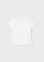 Mayoral tricou fete basic cu flori 5-10 ani Off-white
