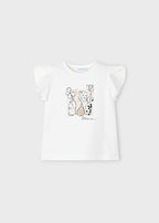 Mayoral tricou fete cu aplicatie 5-10 ani Off-white