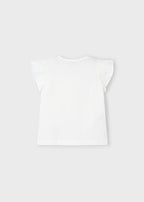 Mayoral tricou fete cu aplicatie 5-10 ani Off-white