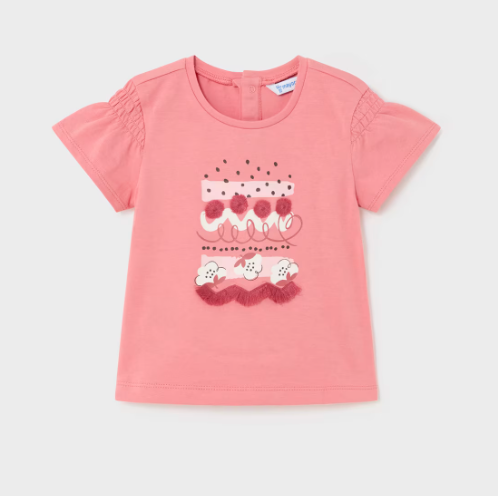 Mayoral tricou fete cu aplicatii 12-36 luni Peonia cu flori Imagine principală a produsului