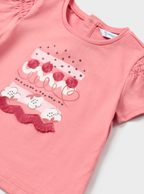 Mayoral tricou fete cu aplicatii 12-36 luni Peonia cu flori