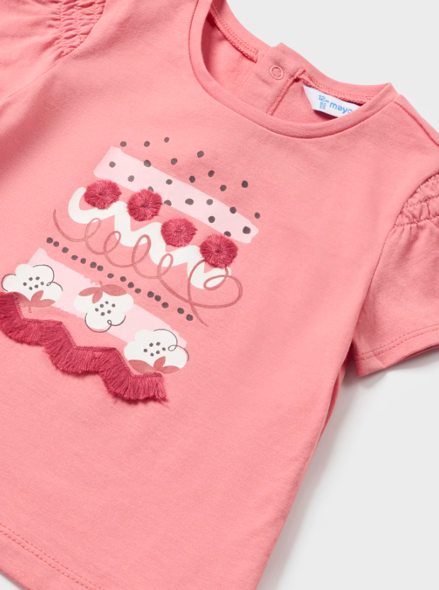Mayoral tricou fete cu aplicatii 12-36 luni Peonia cu flori